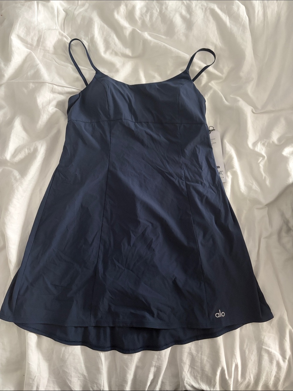 ALO Yoga Navy Spaghetti-Strap Slip Dress